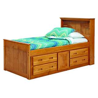 Woodcrest Heartland Bookcase Twin Captains Bed with Storage