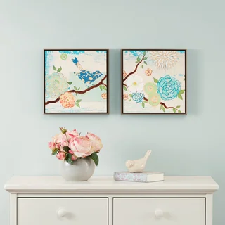 Intelligent Design Blooming Florals Gel Coat 2-piece Deco Box Framed Art Set