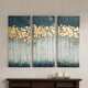 Porch & Den Midnight Forest Gold Foil Embellished 3-piece Canvas Set - Thumbnail 0