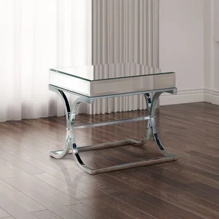 Furniture of America Orelia Luxury Chrome Metal End Table