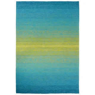 Indoor/Outdoor Abstract Pattern Blue/Green Polyester Area Rug (7'6 x 9'6)