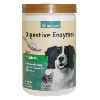 NaturVet Digestive Enzymes with Prebiotics and Probiotics Powder