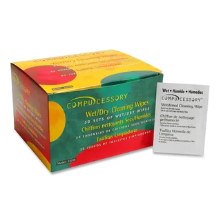 Compucessory Wet and Dry Cleaning Wipes - Box of 50