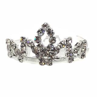 Kate Marie Cwn-c7806 Rhinestone Silver Crown Tiara Comb