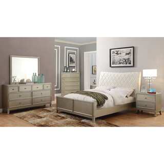 Furniture of America Estevia Contemporary 4-piece Silver Grey Bedroom Set