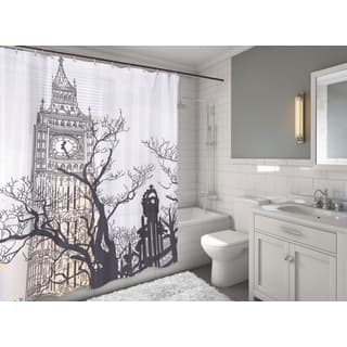 Carnation Home Fashions 'Big Ben' Fabric Shower Curtain