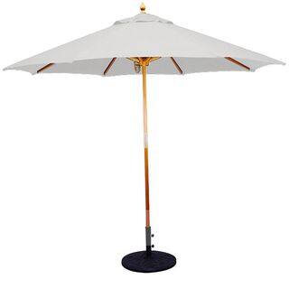 9' Umbrella with Light Wood Pole and Natural Shade