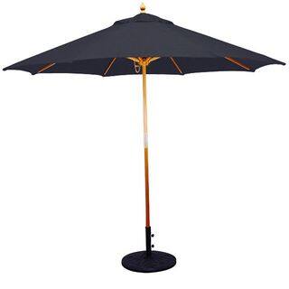 9' Umbrella with Light Wood Pole and Navy Shade