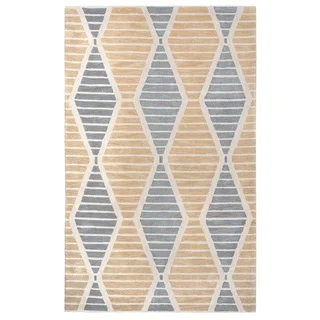 Rizzy Home Palmer Collection Beige Stripes Area Rug (5' x 8')
