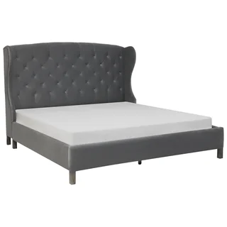 Safavieh Couture High Line Collection Winston Grey Velvet King Bed