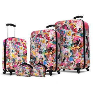 Jane Elissa by VisionAir Pink Fantasy 5-piece Fashion Hardside Spinner Luggage Set