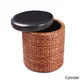 Adeco Brown Storage Ottoman Stool with Bulrush Weave, and Upholstery with Sponge Fill