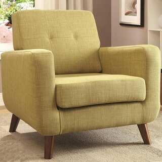 Marina Mid-century Design Green Upholstered Accent Chair