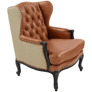 Safavieh Couture Collection Ashland Oak Chair Light Brown/ Sand Leather Arm Chair
