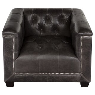 Safavieh Couture Collection Donovan Grey Tufted Leather Chair
