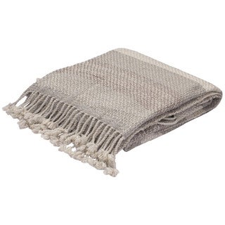 Gray/Taupe Wool Throw (50 x 60 inches)
