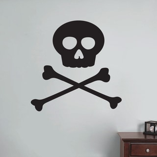 Skull and Crossbones Wall Decal 36 inches wide x 36 inches tall