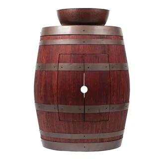 Premier Copper Products Wine Barrel Cabernet Finish Vanity Package with 15-inch Round Vessel Sink