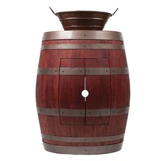 Premier Copper Products Wine Barrel Cabernet Finish Vanity Package with 16-inch Oval Bucket Vessel Sink with Handles