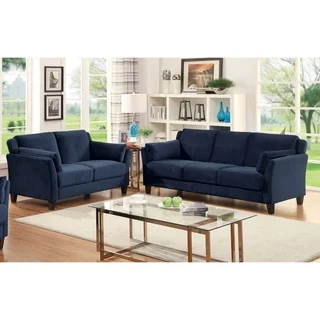 Furniture of America Pierson Contemporary 2-piece Flannelette Sofa Set
