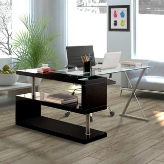 Furniture of America Marisa Contemporary High Gloss Convertible Executive Desk