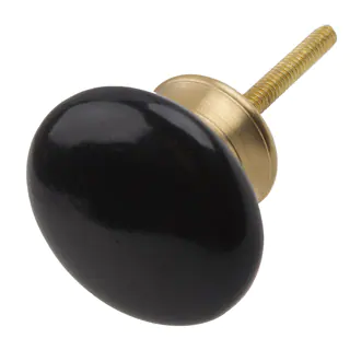 GlideRite 1.625-inch Round Ceramic Cabinet Knob Black (Pack of 10 or 25)