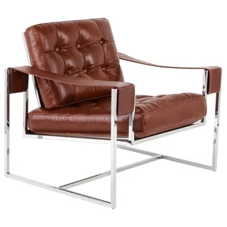 Safavieh Couture High Line Collection Grange Vintage Dark Brown Leather Club Chair