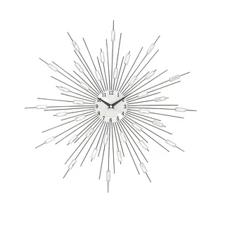 Silver Metal Acrylic Starburst Wall Clock