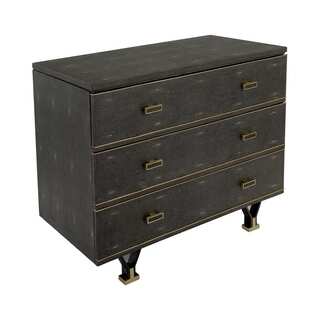 Safavieh Couture High Line Collection Knox Acacia Dark Moss Faux Stingray Storage 3-Drawers Chest