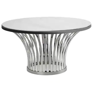 Safavieh Couture High Line Collection Blake White/ Grey Marble Stainless Steel Table