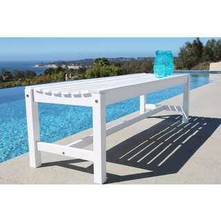 Bradley Eco-friendly 5-foot Backless Outdoor White Wood Garden Bench