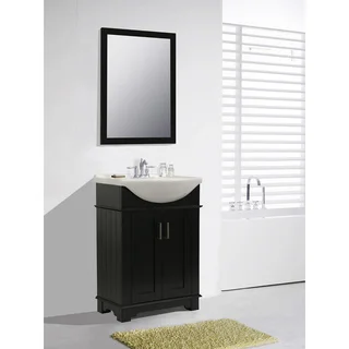 Legion Furniture 24-inch Espresso Single Sink Bathroom Vanity with Mirror
