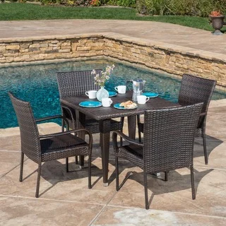 Christopher Knight Home Outdoor Delani 5-piece Wicker Dining Set