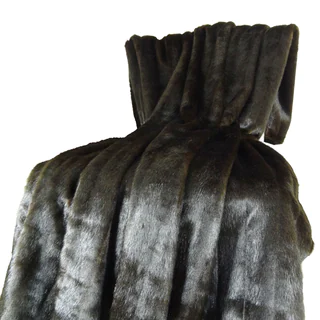 Plutus Tip Dyed Brown Faux Mink Fur Handmade Blanket