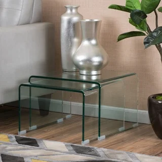 Ramona Glass Accent Nesting Tables (Set of 2) by Christopher Knight Home