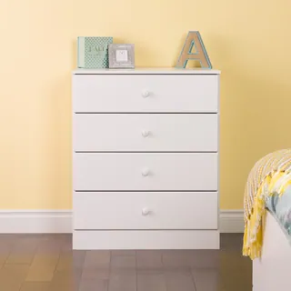 Bella 4-Drawer Dresser, White