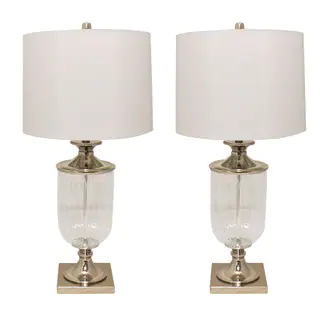 Zaria 34-Inch Tall GlassTable Lamp - Set of 2