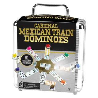 Cardinal Mexican Train Domino Game in an Aluminum Case