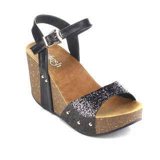 Beston AB25 Women's Glitter Wedge Sandals