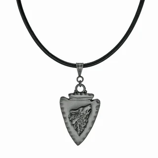 Jewelry by Dawn Unisex Arrowhead Wolf Greek Leather Cord Necklace