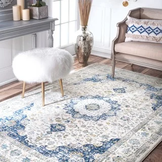 nuLOOM Traditional Persian Blue Rug (6'7 x 9')