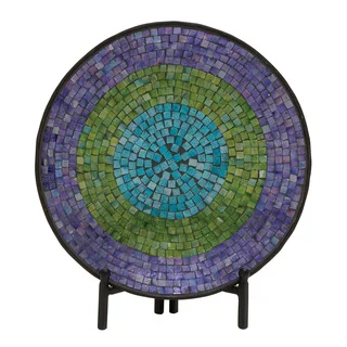 Metal Mosaic Platter with Stand
