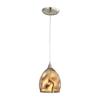 Elk Niche 1-light LED Pendant in Satin Nickel and Polished Gold Glass