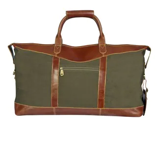Canyon Outback Pine Canyon 22-inch Leather and Canvas Duffel Bag