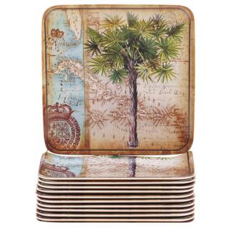 Certified International Antique Palms 6-inch Melamine Canape Plates (Set of 12)