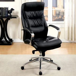 Furniture of America Morra Contemporary Black Faux Leather Office Chair