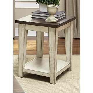 Lancaster Weathered Bark and White Chair Side Table