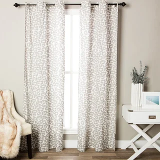 Andrew Charles Snow Leopard Collection Animal Print Cotton Curtain Panel