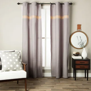 Andrew Charles Ogee Collection Solid Cotton Curtain Panel