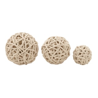 Cotton Rope Ball Set of 3 4-inch/ 7-inch/ 8-inch Deep Accent Piece
